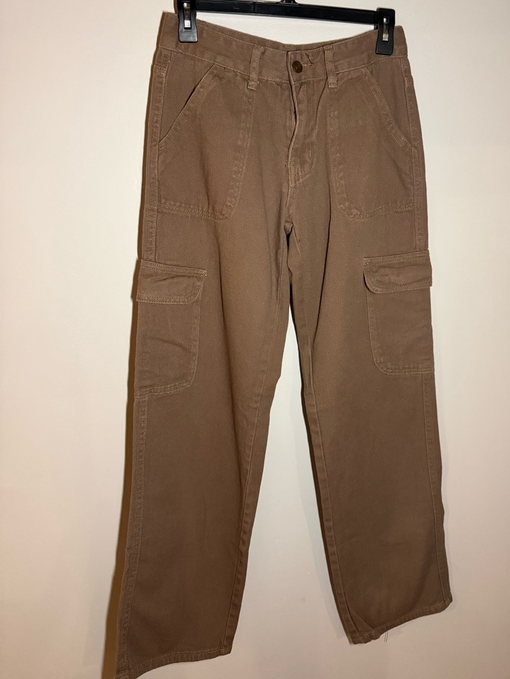 Womens Brown Cargo Baggy Pants